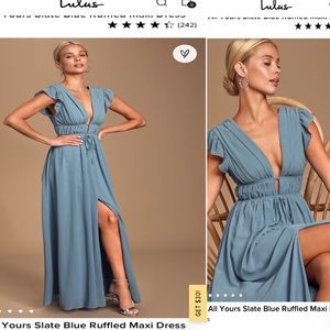 Lulu slate blue ruffle dress